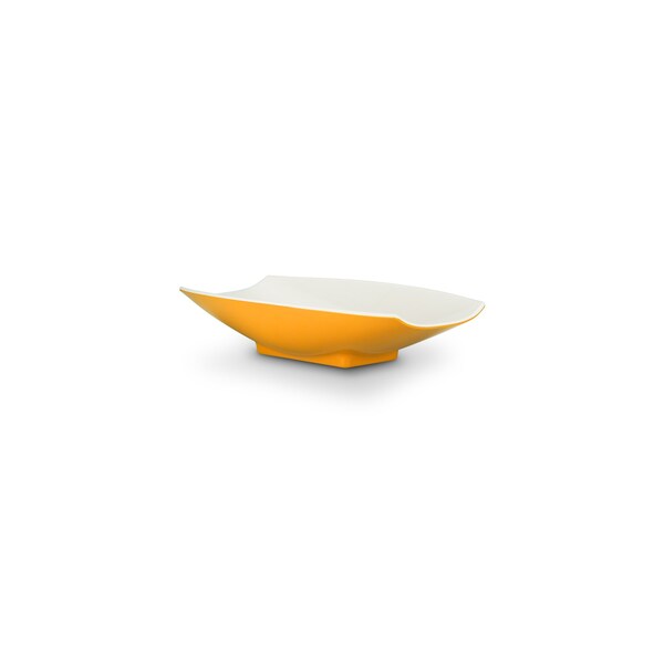 Bon Chef Melamine Curves Bowl - Yellow Outside/White Inside 10 1/2" X 6 1/8" X 2 1/2" 24 Oz 53702-2ToneYellow - main